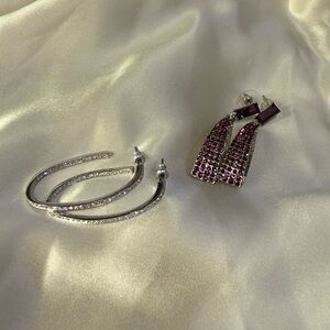 Earring Bundle - Sparkly Silver and Purple Sets